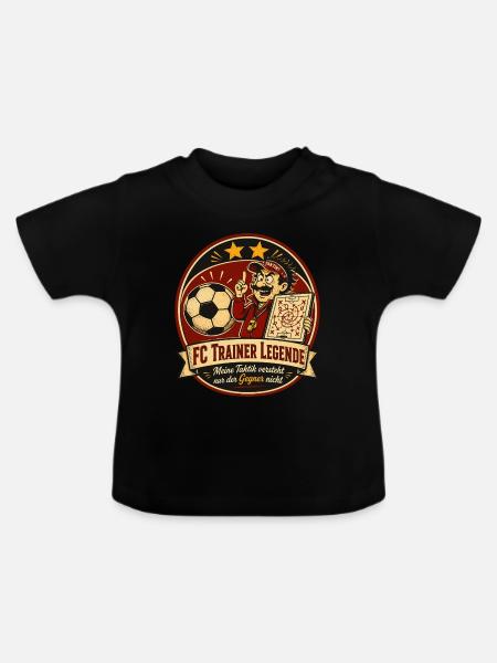 FC Trainer Legende - Baby Bio-T-Shirt mit Rundhals - Schwarz