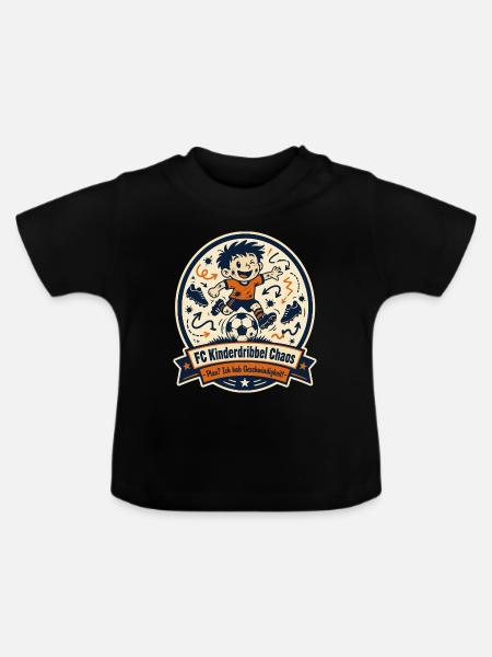 FC Kinderdribbel Chaos - Baby Bio-T-Shirt mit Rundhals - Schwarz