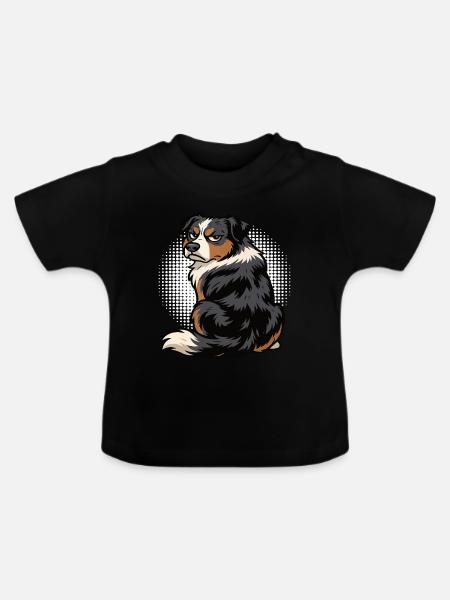 Australian Shepherd Aussie Aussiebesitzer Aussies - Baby Bio-T-Shirt mit Rundhals - Schwarz