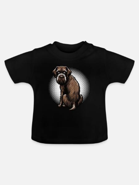 Deutsch Drahthaar Deutsch-Drahthaar Besitzer - Baby Bio-T-Shirt mit Rundhals - Schwarz