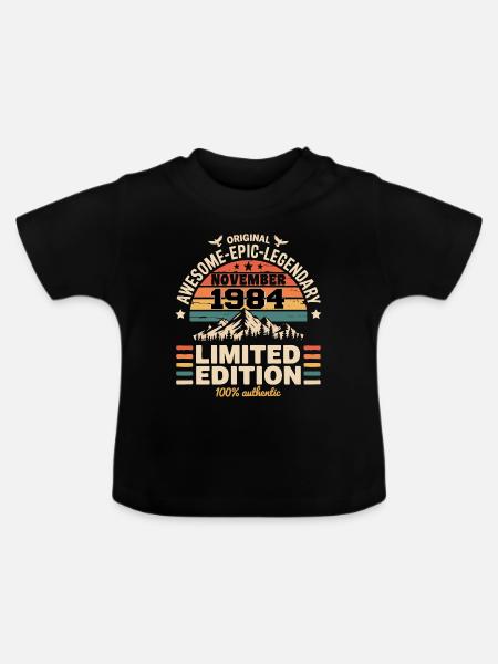 November 1984 Rückblick November 1984 - Baby Bio-T-Shirt mit Rundhals - Schwarz
