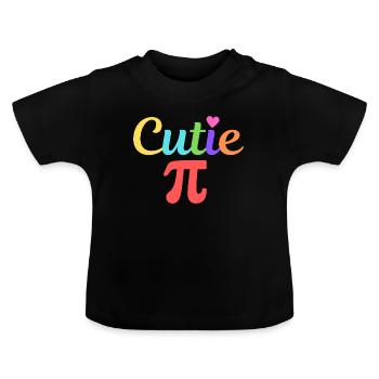 Cutie Pi - Baby Organic T-Shirt with Round Neck - black - Front