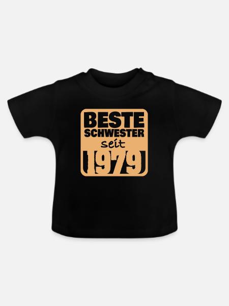 Schwesterchen 1979 - Baby Bio-T-Shirt mit Rundhals - Schwarz