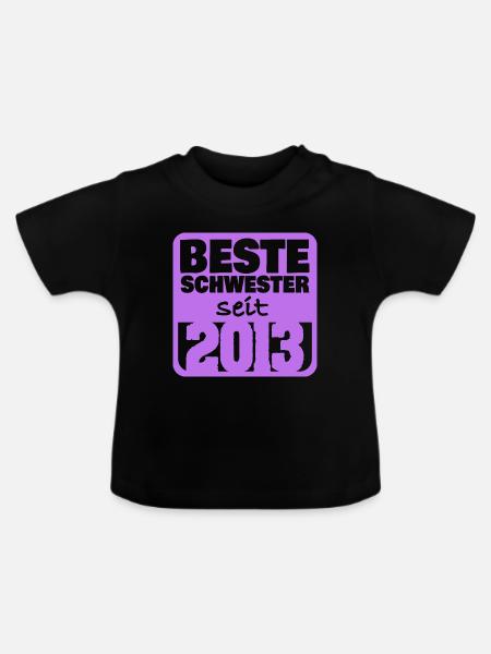 Geschwister 2013 - Baby Bio-T-Shirt mit Rundhals - Schwarz