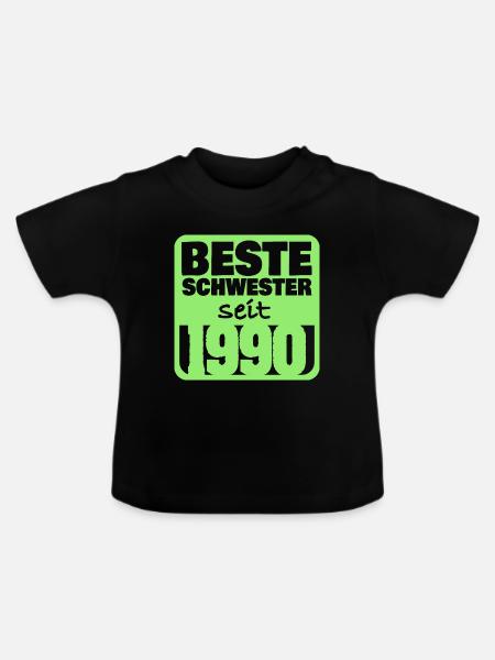 1990 - Baby Bio-T-Shirt mit Rundhals - Schwarz