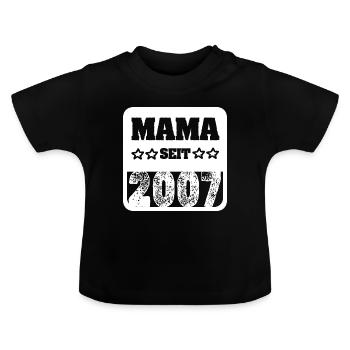 Born in 2007 - Baby Organic T-Shirt with Round Neck - black - Front
