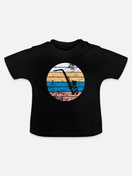 Saxofon - Baby Bio-T-Shirt mit Rundhals - Schwarz