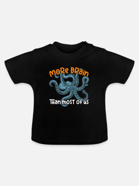 Intelligente Oktopusse - großer Oktopus - Baby Bio-T-Shirt mit Rundhals - Schwarz