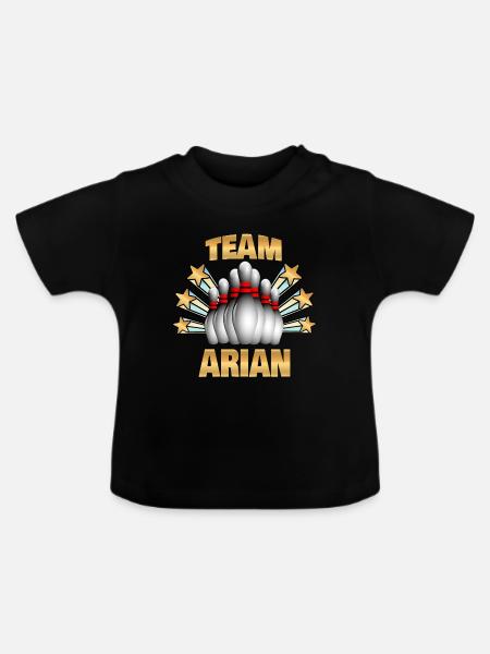 Kegeln Arian - Baby Bio-T-Shirt mit Rundhals - Schwarz