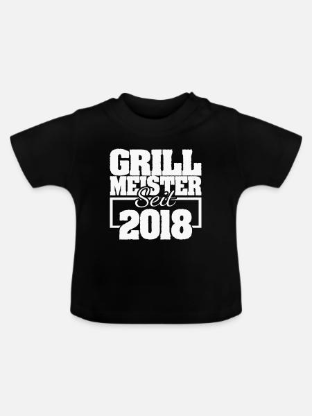 Grillzange 2018 - Baby Bio-T-Shirt mit Rundhals - Schwarz