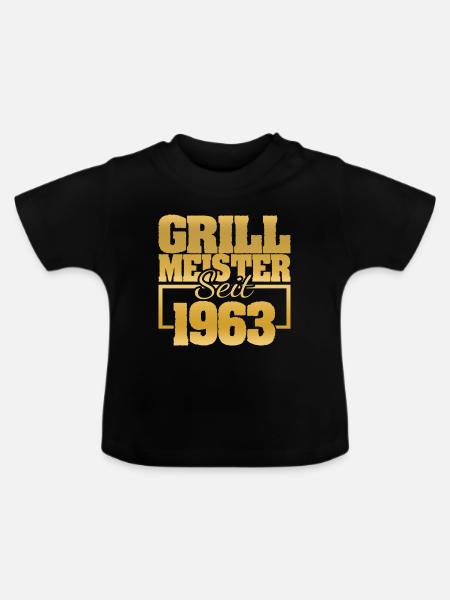 Grillinstructor 1963 - Baby Bio-T-Shirt mit Rundhals - Schwarz