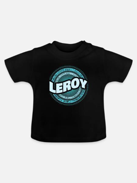 Leroy als Geschenkidee - Baby Bio-T-Shirt mit Rundhals - Schwarz