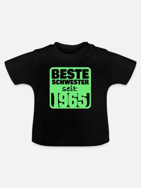 1965 - Baby Bio-T-Shirt mit Rundhals - Schwarz