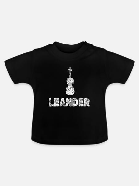 Bratsche Leander - Baby Bio-T-Shirt mit Rundhals - Schwarz