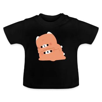 Tabby Cat Couple - Baby Organic T-Shirt with Round Neck - black - Front