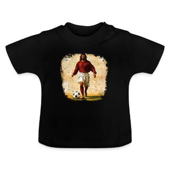 Jésus Footballeur - T-shirt bio col rond Bébé - noir - Devant