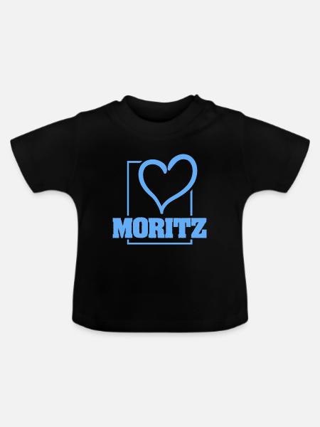 Geschenk für Moritz - Baby Bio-T-Shirt mit Rundhals - Schwarz