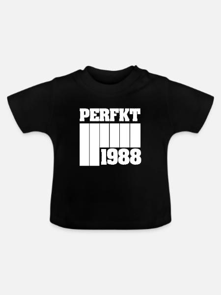 Perfekt 1988 - Baby Bio-T-Shirt mit Rundhals - Schwarz
