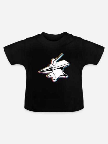 Amboss Schmiedekunst - Baby Bio-T-Shirt mit Rundhals - Schwarz