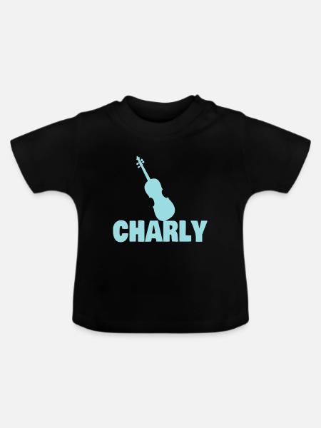 Bratsche Charly - Baby Bio-T-Shirt mit Rundhals - Schwarz