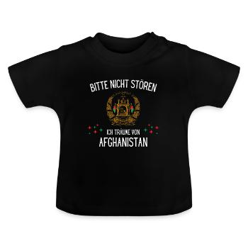 Bitte Nicht Stören Ich Träume Von Afghanistan - Baby Bio-T-Shirt mit Rundhals - Schwarz - Vorne