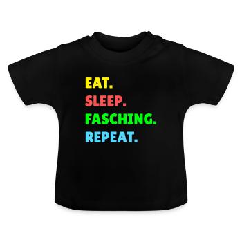 Helau Fasching Kostüm Verkleidung - Baby Bio-T-Shirt mit Rundhals - Schwarz - Vorne