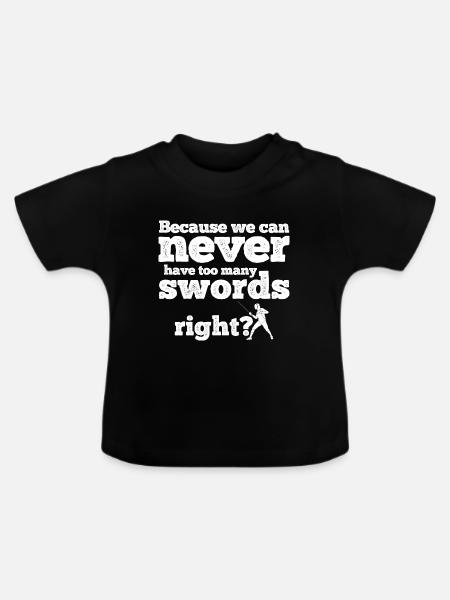Fechten - Baby Bio-T-Shirt mit Rundhals - Schwarz