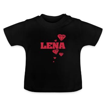 Lena as a name - Baby Organic T-Shirt with Round Neck - black - Front