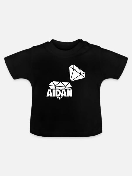 Aidan als Kostbar - Baby Bio-T-Shirt mit Rundhals - Schwarz