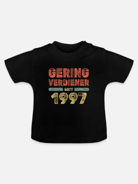 Jahr 1997 - Baby Bio-T-Shirt mit Rundhals - Schwarz