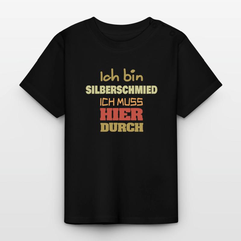 Professione: Argentiere Maglietta ecologica con scollo rotondo per neonato