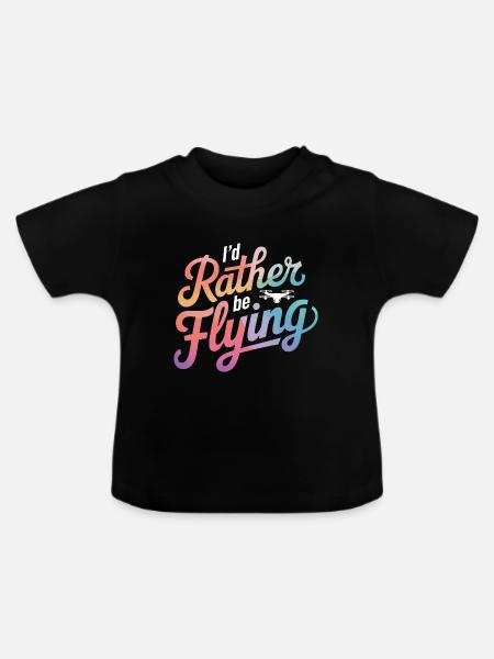 Dronen Pilot Quadrocopter Drone - Baby Bio-T-Shirt mit Rundhals - Schwarz