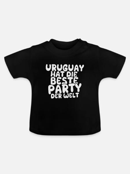 Urlaubsland Uruguay - Baby Bio-T-Shirt mit Rundhals - Schwarz