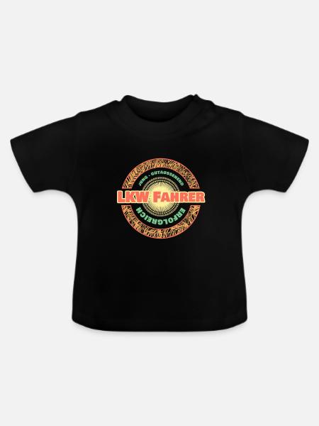 LKW Fahrer - Baby Bio-T-Shirt mit Rundhals - Schwarz