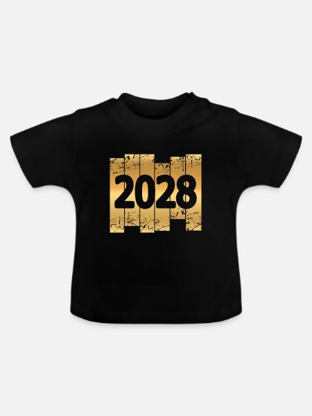 2028 - Baby Bio-T-Shirt mit Rundhals - Schwarz