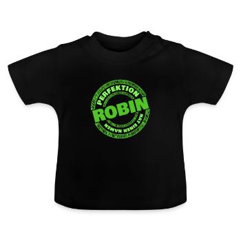 Robin Robin - Baby Organic T-Shirt with Round Neck - black - Front
