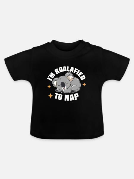 Koala Koalas Koalabär Tier - Baby Bio-T-Shirt mit Rundhals - Schwarz