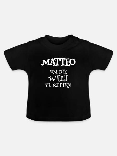 Matteo - Baby Bio-T-Shirt mit Rundhals - Schwarz