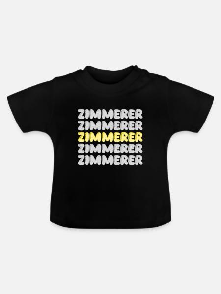 Arbeit Zimmerer - Baby Bio-T-Shirt mit Rundhals - Schwarz