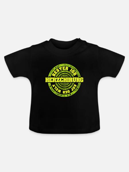Job Herzchirurg - Baby Bio-T-Shirt mit Rundhals - Schwarz