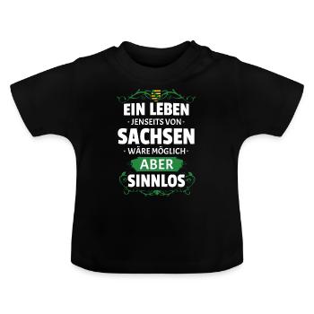 SINNLOS - SACHSEN - Baby Bio-T-Shirt mit Rundhals - Schwarz - Vorne