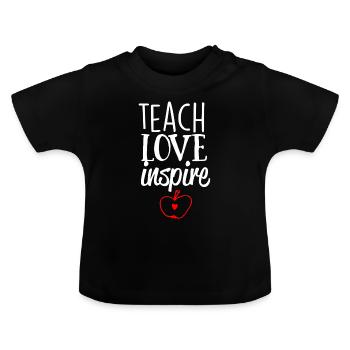 Teacher Gift Education School Sayings Teacher Training - Baby Organic T-Shirt with Round Neck - black - Front