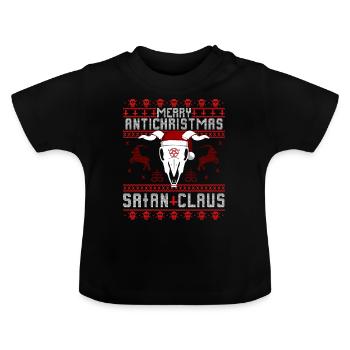Joyeux Antichristmas - Satan Claus Ugly Sweater - T-shirt bio col rond Bébé - noir - Devant