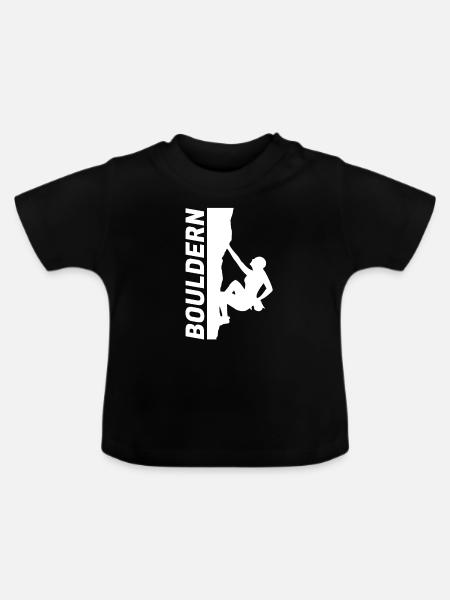 Bouldern Boulderer Klettern Kletterin - Baby Bio-T-Shirt mit Rundhals - Schwarz