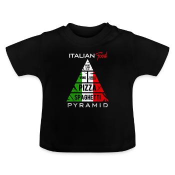 Pasta - Baby Bio-T-Shirt mit Rundhals - Schwarz - Vorne