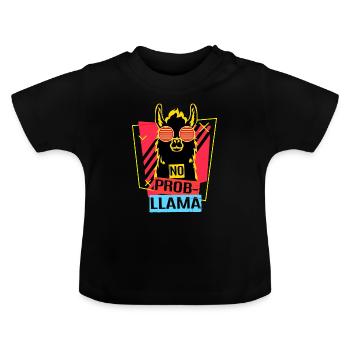 Lama Drame Cracher Alpagas Llama Andes Cadeau Zoo - T-shirt bio col rond Bébé - noir - Devant