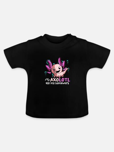 Axolotl - Baby Bio-T-Shirt mit Rundhals - Schwarz