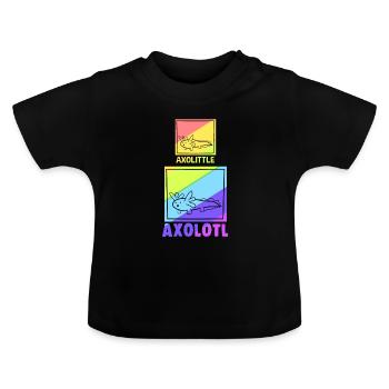 Axolotl Reptile Salamandre Aquarium Kawaii Lurch - T-shirt bio col rond Bébé - noir - Devant