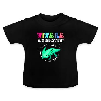 Axolotl Reptile Salamandre Aquarium Kawaii Lurch - T-shirt bio col rond Bébé - noir - Devant