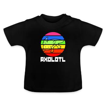 Axolotl Reptile Salamandre Aquarium Kawaii Lurch - T-shirt bio col rond Bébé - noir - Devant